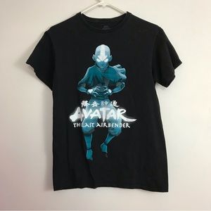 Avatar The Last Airbender Kids Small Black Graphic Tee Tshirt Top Unisex